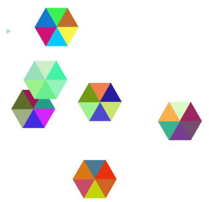 Hexagon-Muster an zufÀlligen Positionen
